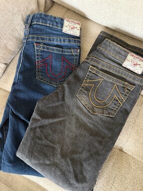 True Religion Kids Jeans - Blue and Gray with Contrast Stitching